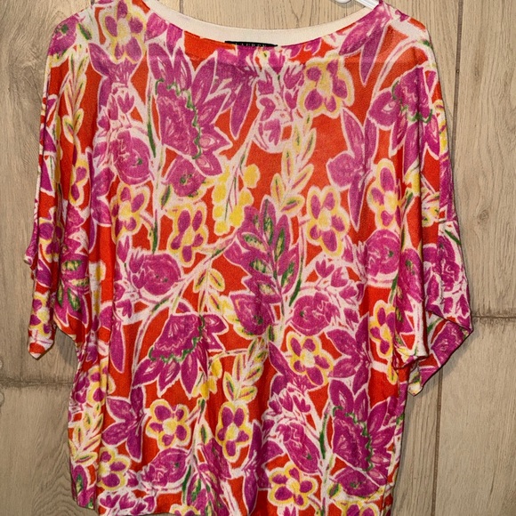 Ralph Lauren Pink and Orange Floral Top - Picture 2 of 6